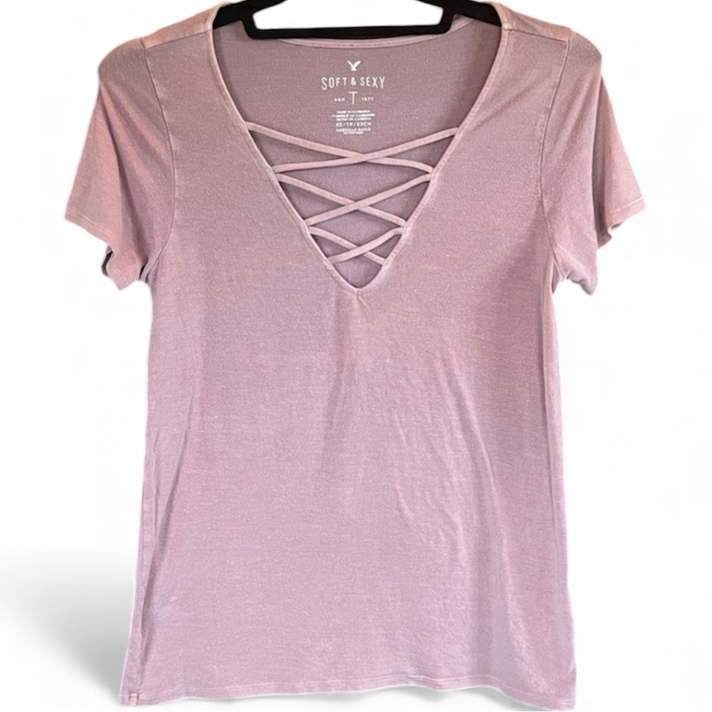American Eagle Outfitters Soft & Sexy gray t-shirt in size x small